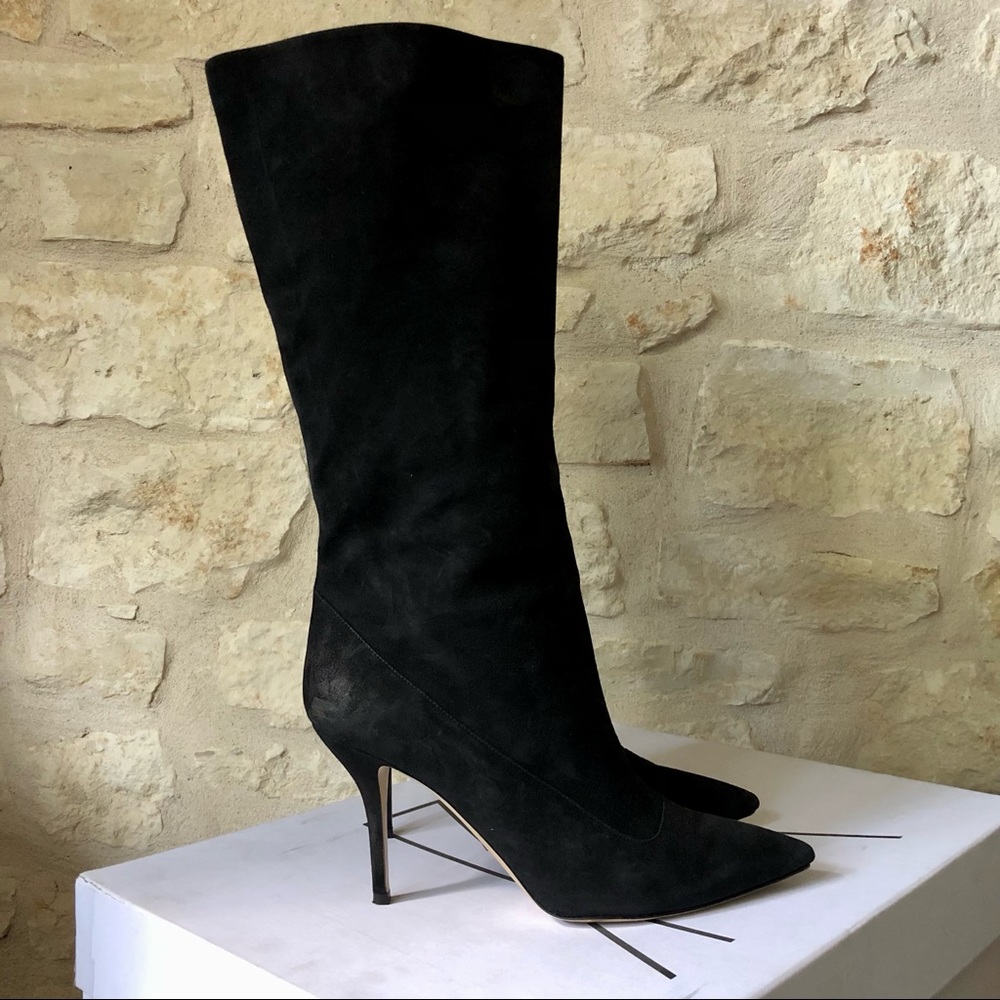 Paul Andrew Ciondolare Scrunch Suede Boots - size 39.5